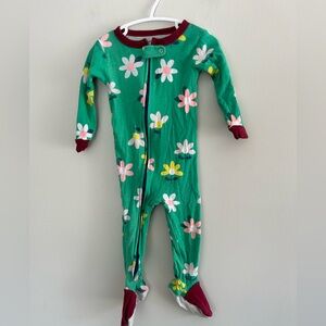 Carters 24m green Floral zip up sleeper